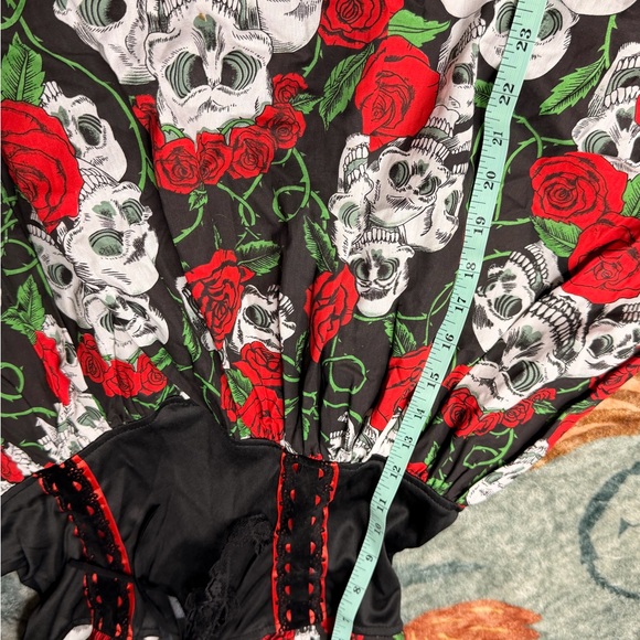 RARE Lip Service  Skull and Rose Dress - Picture 3 of 9